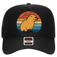 Capybara Vintage Rodent Funny Capybara High Crown Mesh Back Trucker Hat