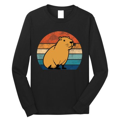 Capybara Vintage Rodent Funny Capybara Long Sleeve Shirt