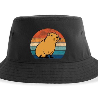Capybara Vintage Rodent Funny Capybara Sustainable Bucket Hat