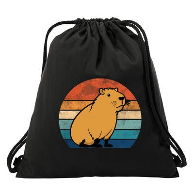 Capybara Vintage Rodent Funny Capybara Drawstring Bag