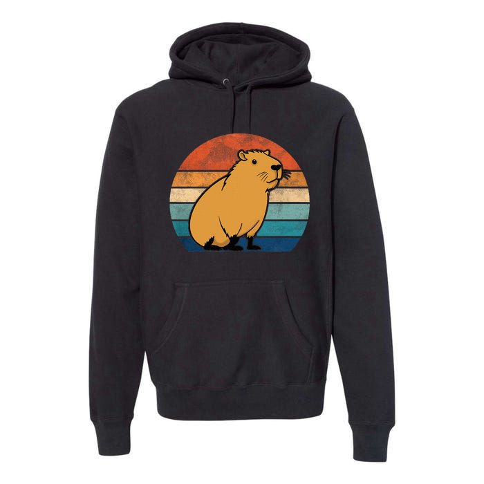 Capybara Vintage Rodent Funny Capybara Premium Hoodie