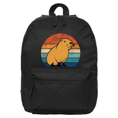 Capybara Vintage Rodent Funny Capybara 16 in Basic Backpack