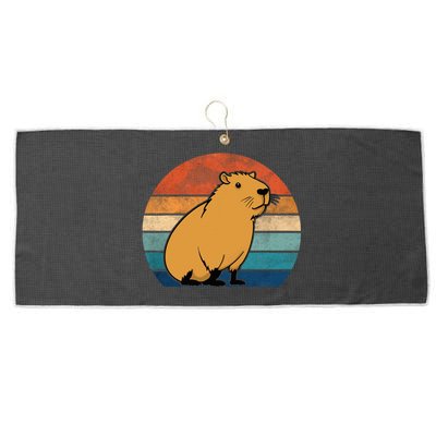 Capybara Vintage Rodent Funny Capybara Large Microfiber Waffle Golf Towel