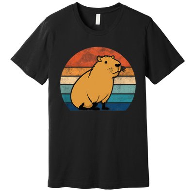 Capybara Vintage Rodent Funny Capybara Premium T-Shirt