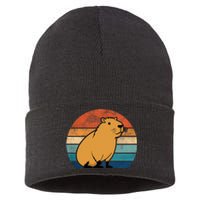 Capybara Vintage Rodent Funny Capybara Sustainable Knit Beanie