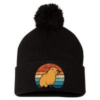 Capybara Vintage Rodent Funny Capybara Pom Pom 12in Knit Beanie