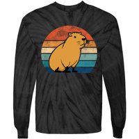 Capybara Vintage Rodent Funny Capybara Tie-Dye Long Sleeve Shirt