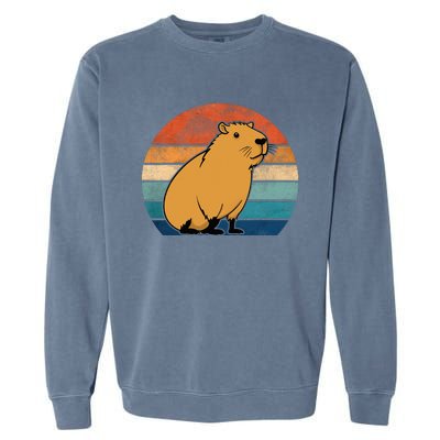 Capybara Vintage Rodent Funny Capybara Garment-Dyed Sweatshirt