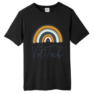 Cute Veterinarian Rainbow Paw Print Heartbeat Vet Tech Cool Gift Tall Fusion ChromaSoft Performance T-Shirt