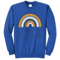 Cute Veterinarian Rainbow Paw Print Heartbeat Vet Tech Cool Gift Sweatshirt