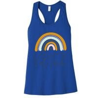 Cute Veterinarian Rainbow Paw Print Heartbeat Vet Tech Cool Gift Women's Racerback Tank