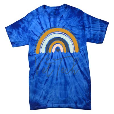 Cute Veterinarian Rainbow Paw Print Heartbeat Vet Tech Cool Gift Tie-Dye T-Shirt