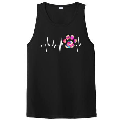 Cute Veterinarian Rainbow Paw Print Heartbeat Vet Tech Gift PosiCharge Competitor Tank