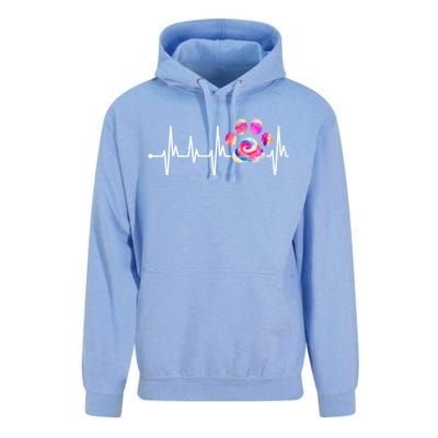 Cute Veterinarian Rainbow Paw Print Heartbeat Vet Tech Gift Unisex Surf Hoodie