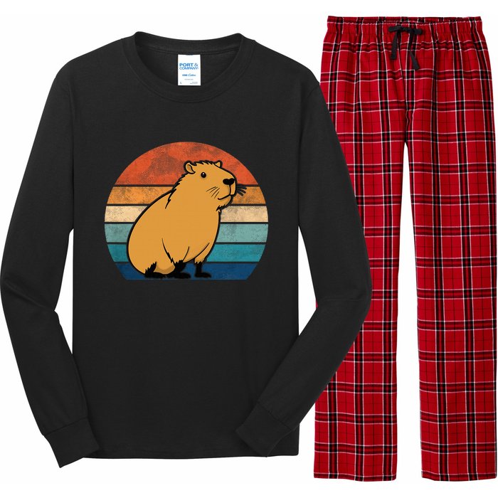 Capybara Vintage Rodent Funny Capybara Long Sleeve Pajama Set