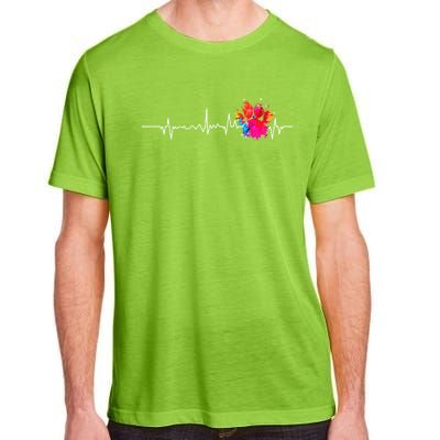 Cute Veterinarian Rainbow Paw Print Heartbeat Vet Tech Meaningful Gift Adult ChromaSoft Performance T-Shirt