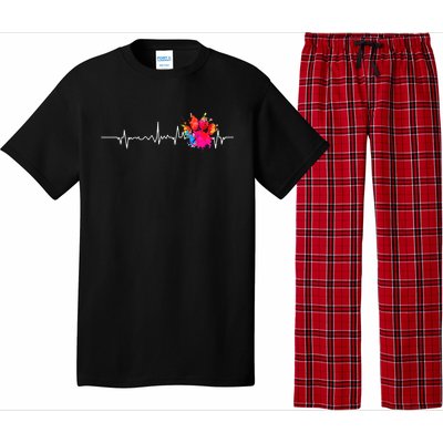 Cute Veterinarian Rainbow Paw Print Heartbeat Vet Tech Meaningful Gift Pajama Set