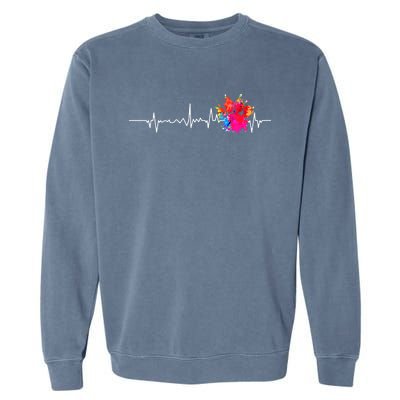 Cute Veterinarian Rainbow Paw Print Heartbeat Vet Tech Meaningful Gift Garment-Dyed Sweatshirt