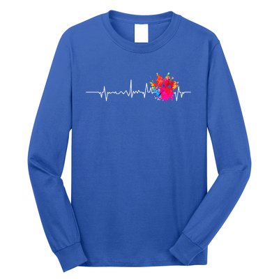 Cute Veterinarian Rainbow Paw Print Heartbeat Vet Tech Meaningful Gift Long Sleeve Shirt