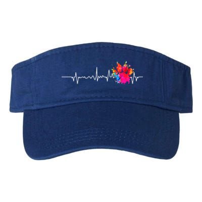 Cute Veterinarian Rainbow Paw Print Heartbeat Vet Tech Meaningful Gift Valucap Bio-Washed Visor