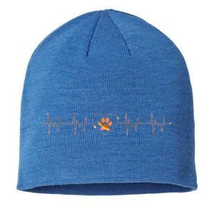 Cute Veterinarian Retro Groovy Paw Heartbeat Vet Gift Sustainable Beanie