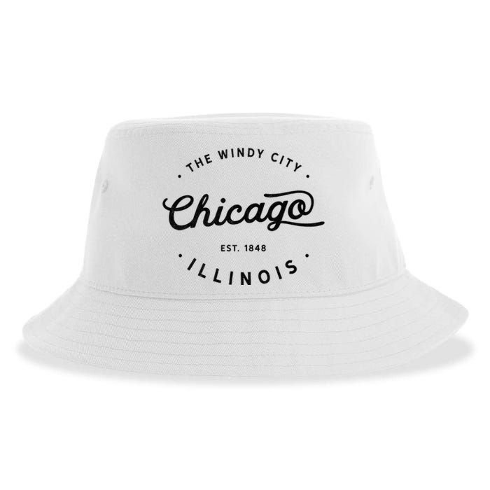 Classic Vintage Retro Chicago Illinois Windy City Usa Gift Sustainable Bucket Hat