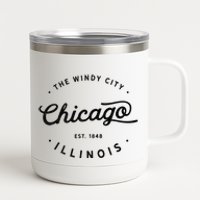 Classic Vintage Retro Chicago Illinois Windy City Usa Gift 12 oz Stainless Steel Tumbler Cup