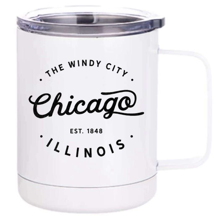 Classic Vintage Retro Chicago Illinois Windy City Usa Gift 12 oz Stainless Steel Tumbler Cup