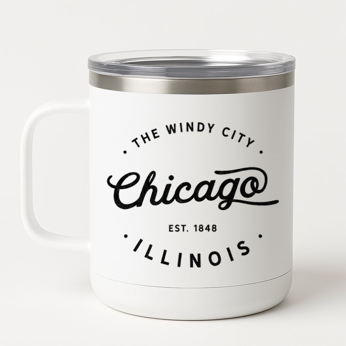 Classic Vintage Retro Chicago Illinois Windy City Usa Gift 12 oz Stainless Steel Tumbler Cup