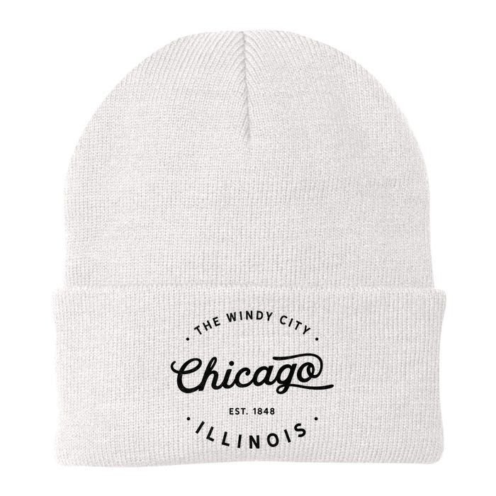 Classic Vintage Retro Chicago Illinois Windy City Usa Gift Knit Cap Winter Beanie