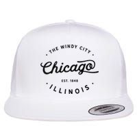 Classic Vintage Retro Chicago Illinois Windy City Usa Gift Flat Bill Trucker Hat