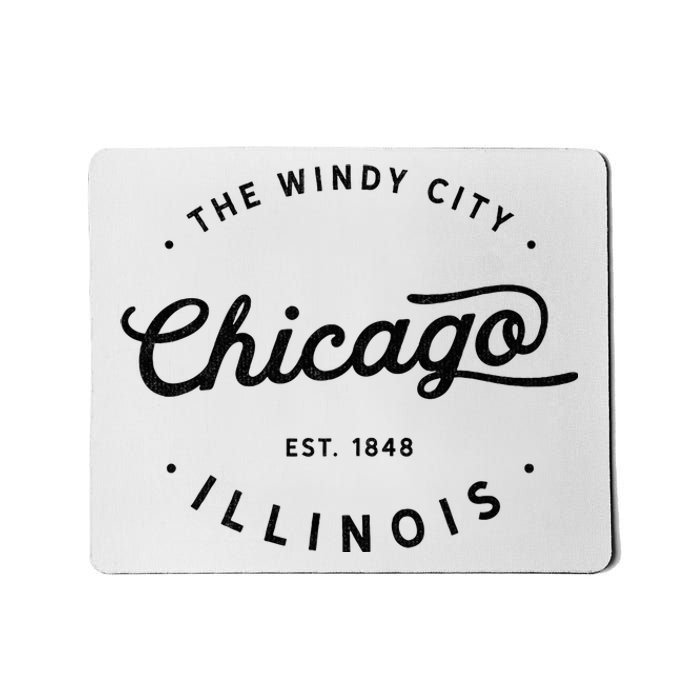 Classic Vintage Retro Chicago Illinois Windy City Usa Gift Mousepad