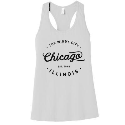 Classic Vintage Retro Chicago Illinois Windy City Usa Gift Women's Racerback Tank