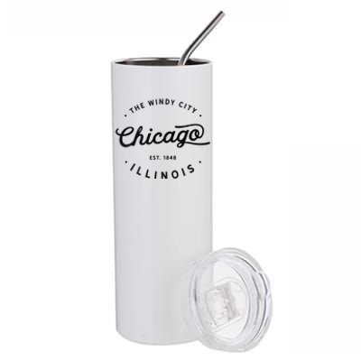 Classic Vintage Retro Chicago Illinois Windy City Usa Gift Stainless Steel Tumbler