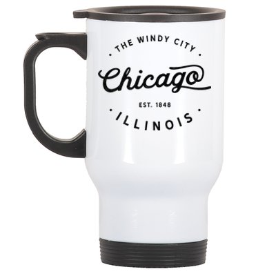 Classic Vintage Retro Chicago Illinois Windy City Usa Gift Stainless Steel Travel Mug