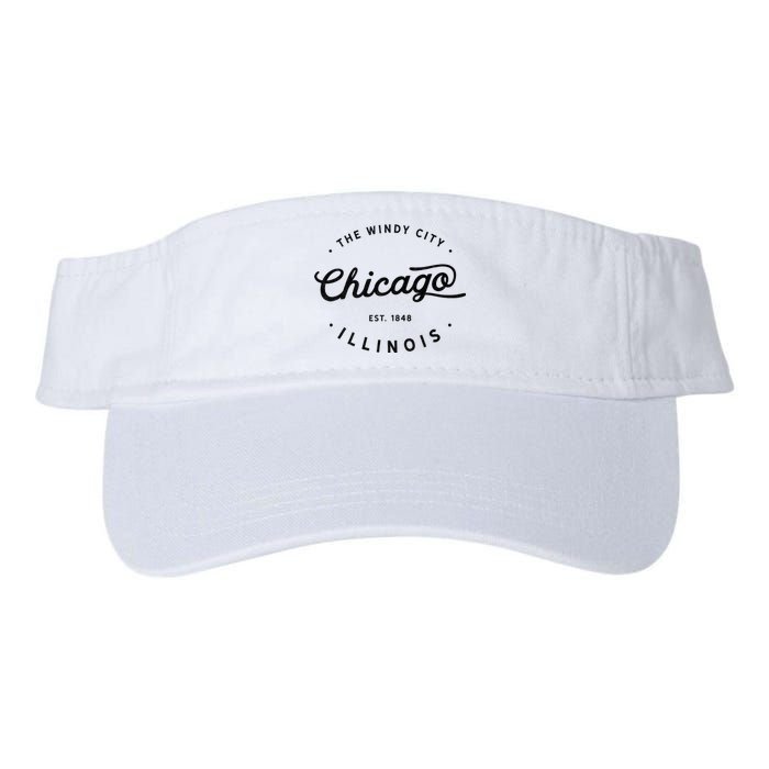 Classic Vintage Retro Chicago Illinois Windy City Usa Gift Valucap Bio-Washed Visor