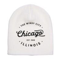 Classic Vintage Retro Chicago Illinois Windy City Usa Gift Short Acrylic Beanie