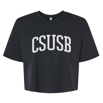 CSUSB Vintage Retro College Athletic Sports Bella+Canvas Jersey Crop Tee