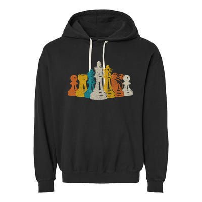 Chess Vintage Retro Chess Player Garment-Dyed Fleece Hoodie