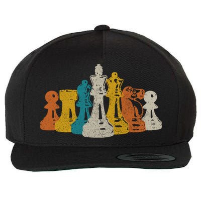 Chess Vintage Retro Chess Player Wool Snapback Cap
