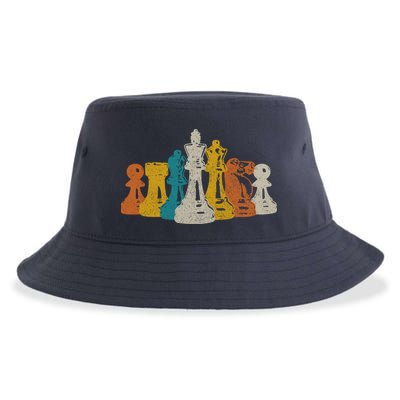 Chess Vintage Retro Chess Player Sustainable Bucket Hat