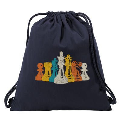 Chess Vintage Retro Chess Player Drawstring Bag