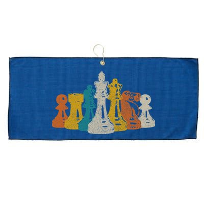 Chess Vintage Retro Chess Player Large Microfiber Waffle Golf Towel