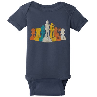 Chess Vintage Retro Chess Player Baby Bodysuit