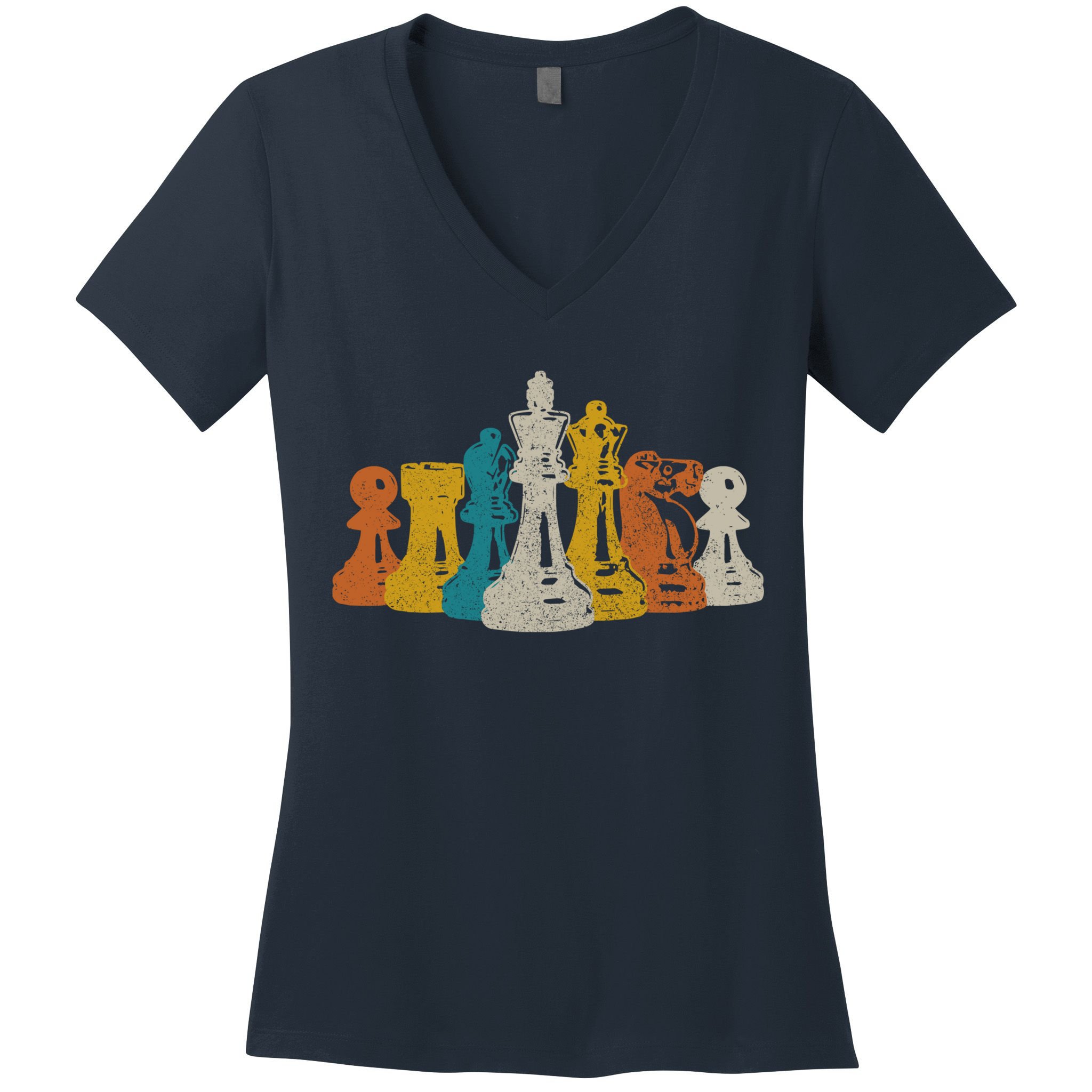 Chess Vintage Retro Chess Player Women's V-Neck T-Shirt