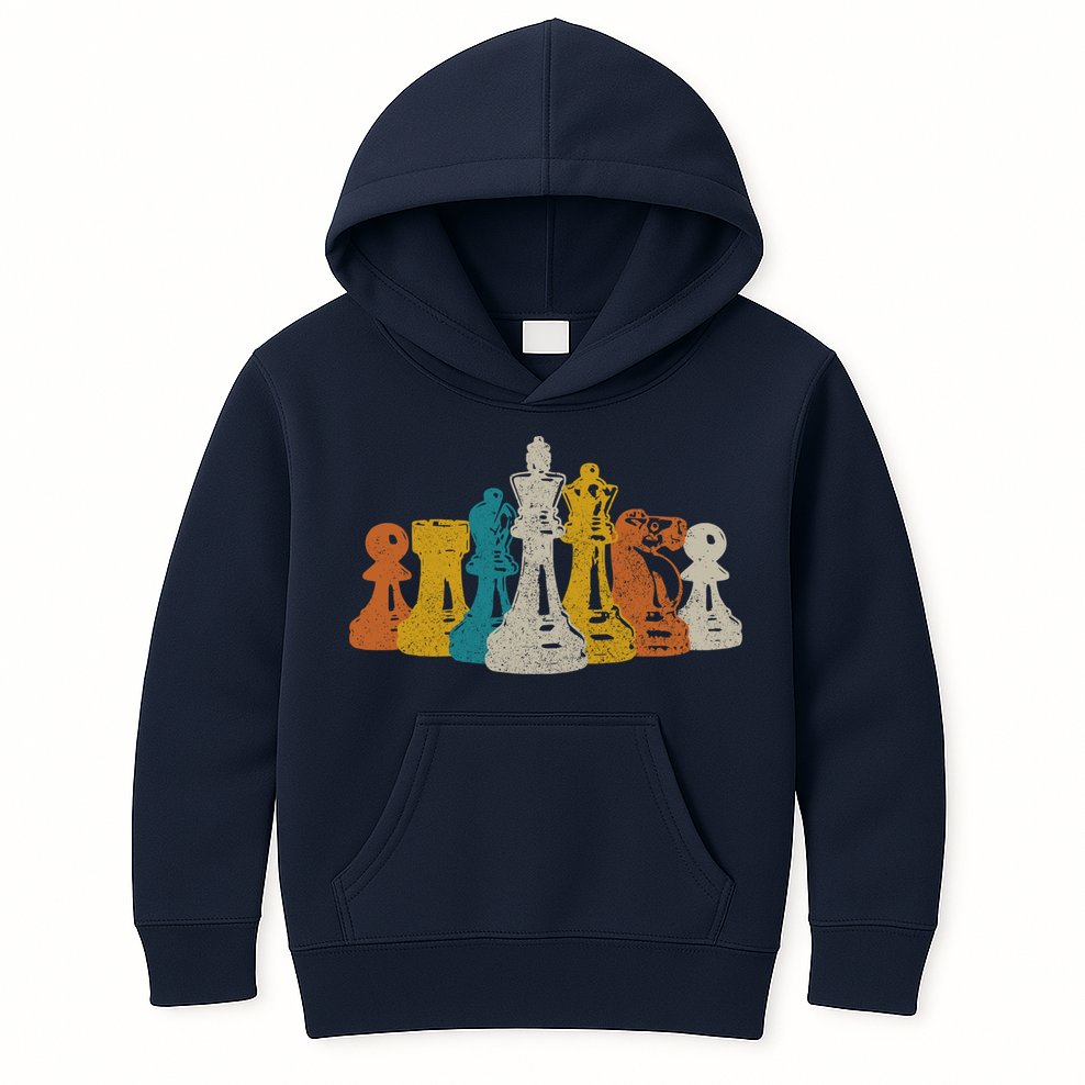 Chess Vintage Retro Chess Player Kids Hoodie