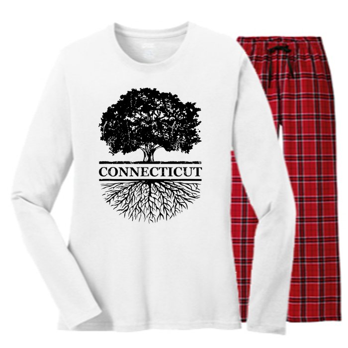 Connecticut Vintage Roots Outdoors Souvenir Women's Long Sleeve Flannel Pajama Set 