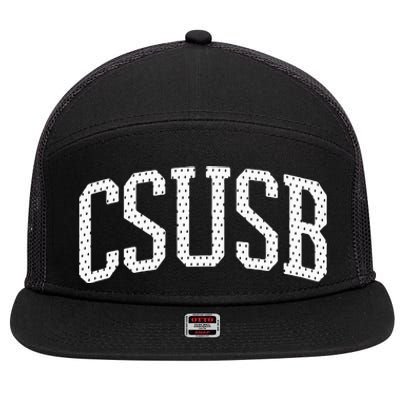 CSUSB Vintage Retro College Athletic Sports 7 Panel Mesh Trucker Snapback Hat