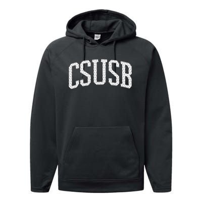 CSUSB Vintage Retro College Athletic Sports Performance Fleece Hoodie