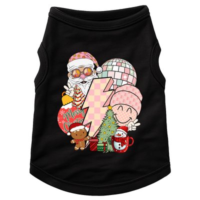 Christmas Vibes Retro Groovy Smile Face Santa Claus Cookie Gift Doggie Tank